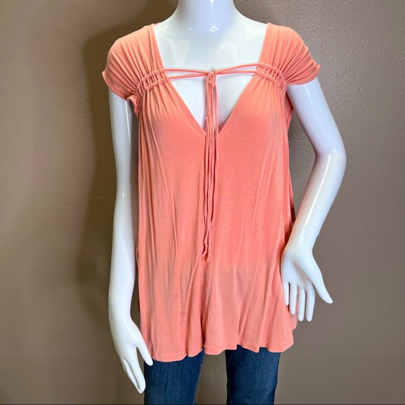 -EasyBreezy- Free People Tie Front Top - Picture 1 of 7